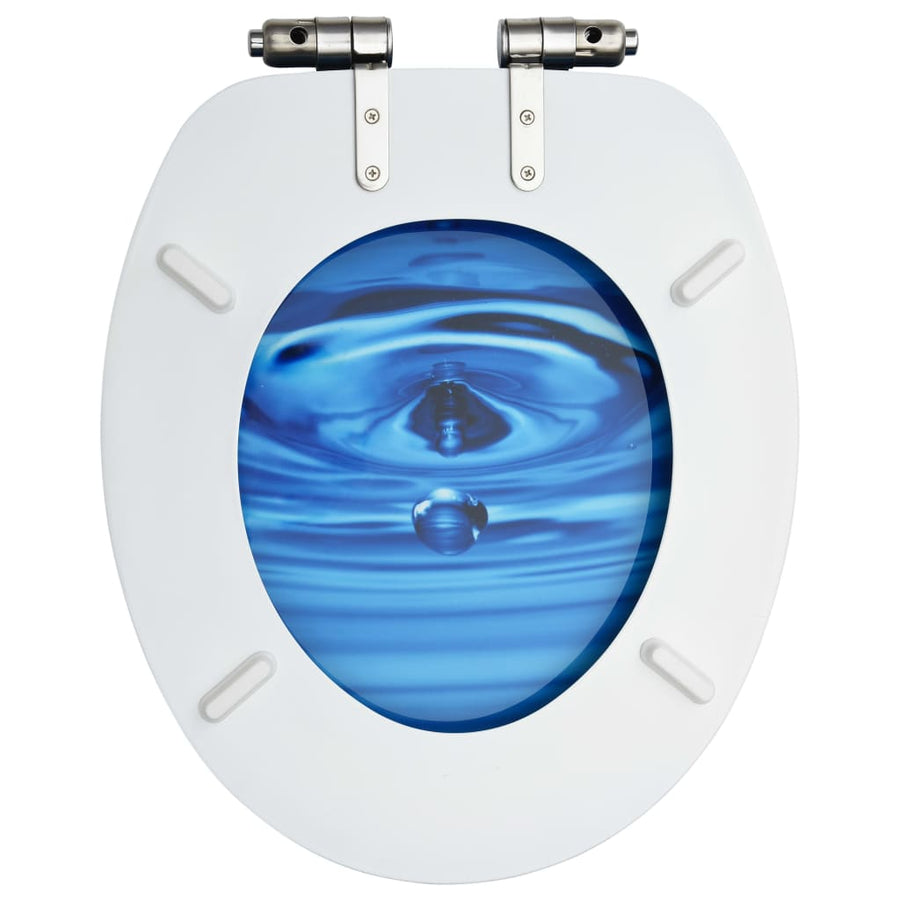 Toiletbrillen met soft-close deksel 2 st waterdruppel MDF blauw 2 Blauw waterdruppel Ja