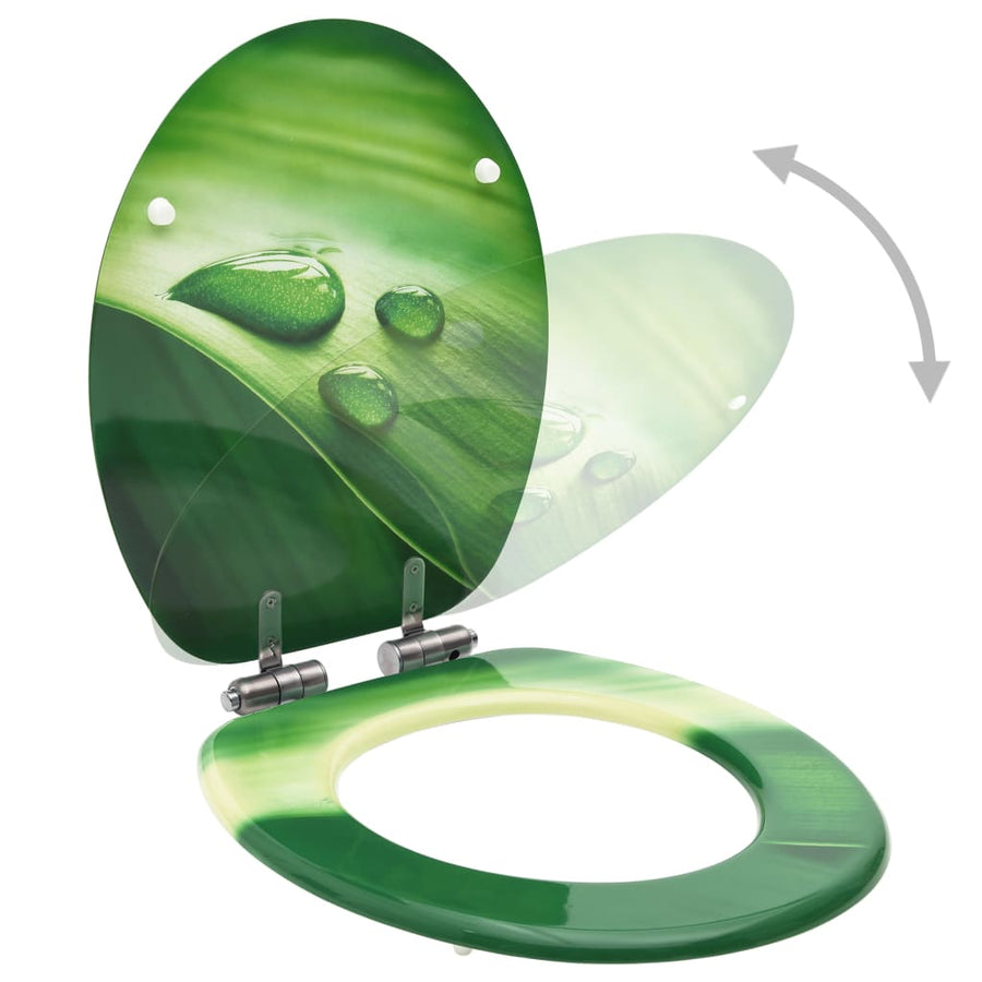 Toiletbrillen met soft-close deksel 2 st waterdruppel MDF groen 2 Groen waterdruppel Ja