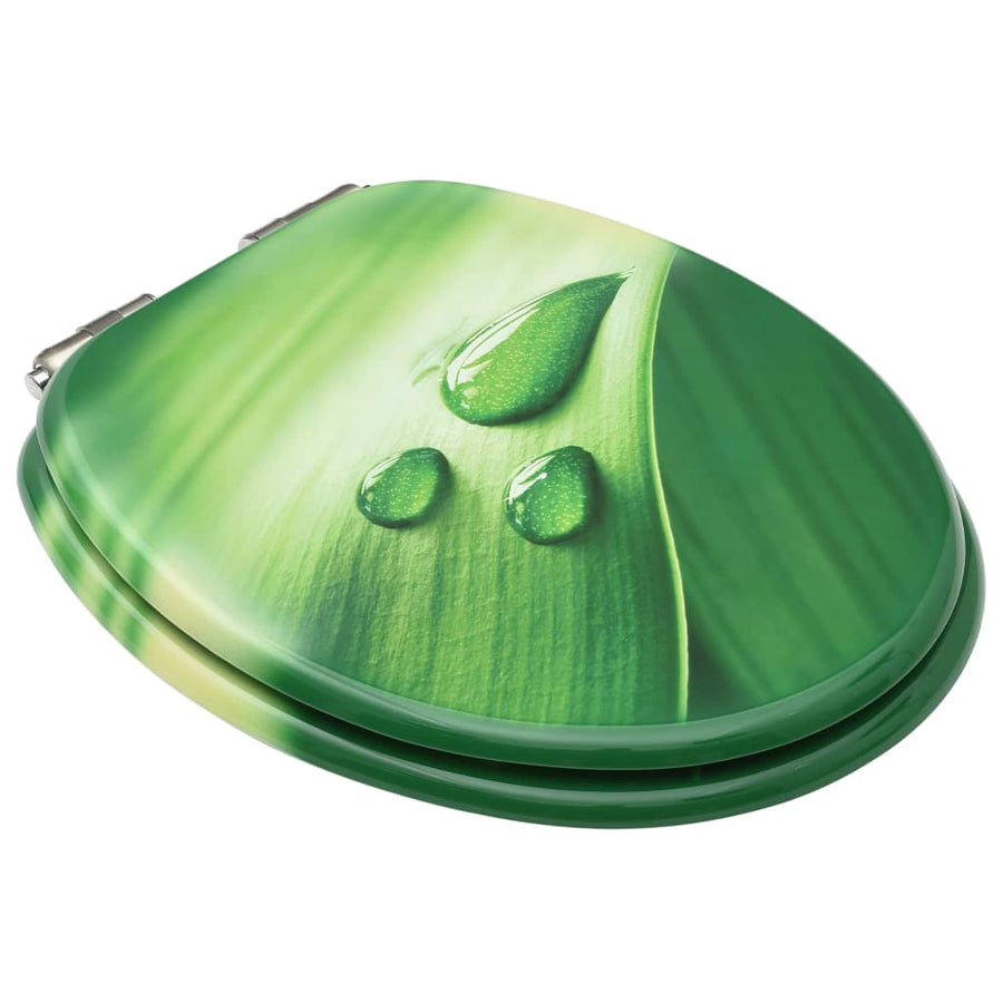 Toiletbrillen met soft-close deksel 2 st waterdruppel MDF groen 2 Groen waterdruppel Ja