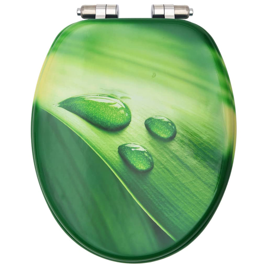 Toiletbrillen met soft-close deksel 2 st waterdruppel MDF groen 2 Groen waterdruppel Ja