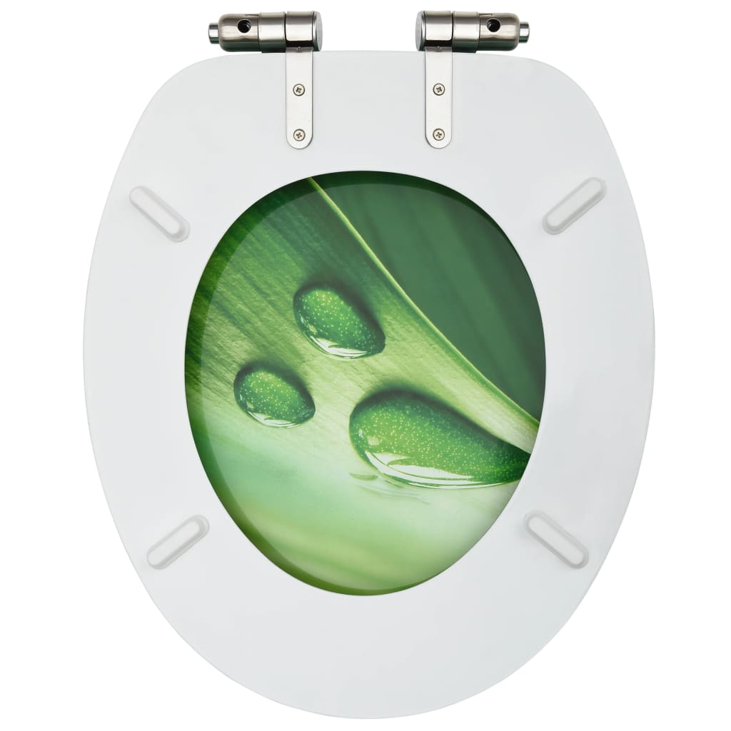 Toiletbrillen met soft-close deksel 2 st waterdruppel MDF groen 2 Groen waterdruppel Ja