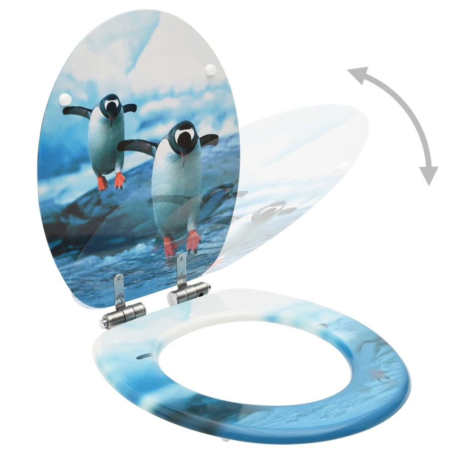 Toiletbrillen met soft-close deksel 2 st pinguïn MDF 2 Pinguin Ja