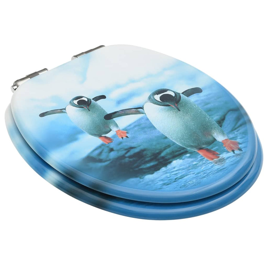 Toiletbrillen met soft-close deksel 2 st pinguïn MDF 2 Pinguin Ja