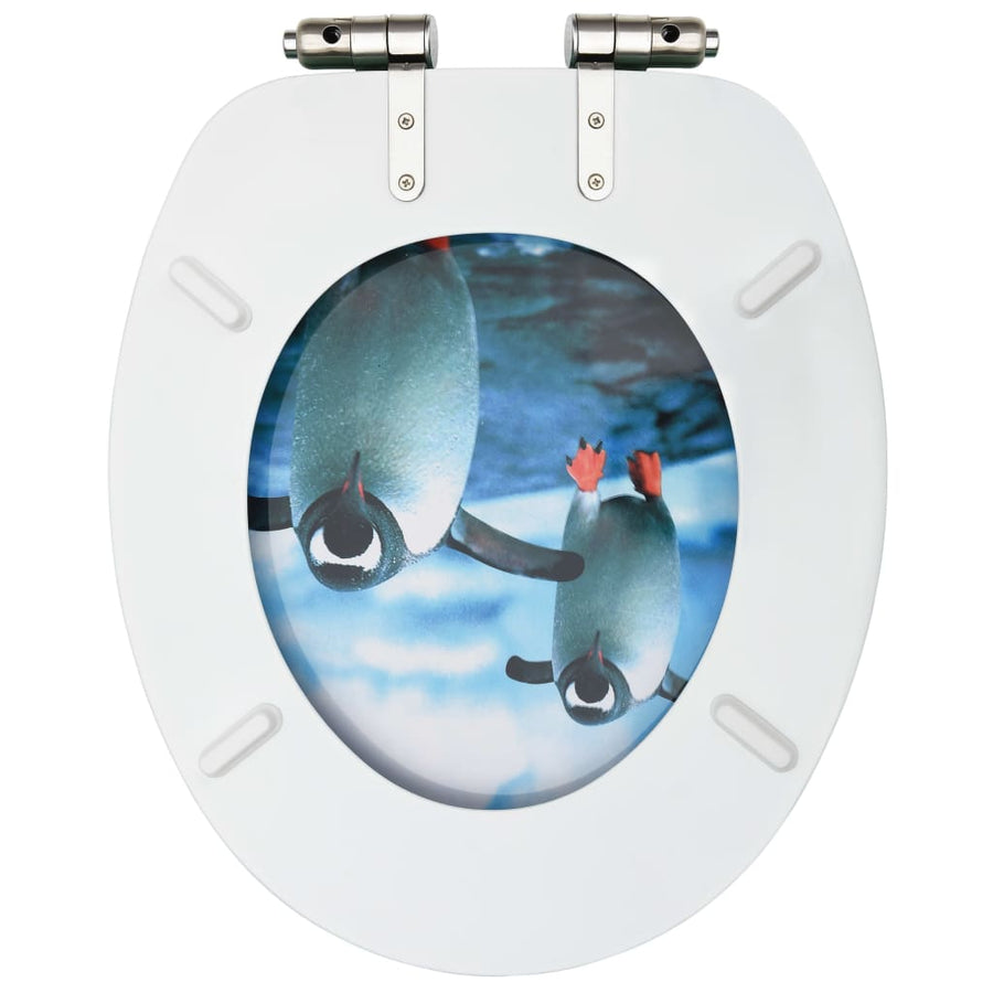 Toiletbrillen met soft-close deksel 2 st pinguïn MDF 2 Pinguin Ja