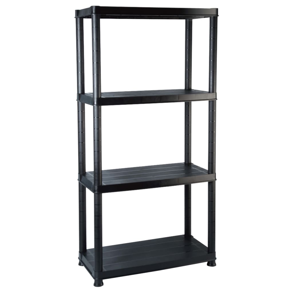 Opbergrek 4-Laags 6X30,5X30 Cm Kunststof Zwart 61 x 30.5 x 130 cm