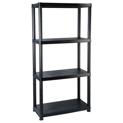 Opbergrek 4-Laags 6X30,5X30 Cm Kunststof Zwart 61 x 30.5 x 130 cm