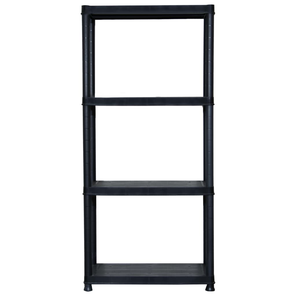 Opbergrek 4-Laags 6X30,5X30 Cm Kunststof Zwart 61 x 30.5 x 130 cm