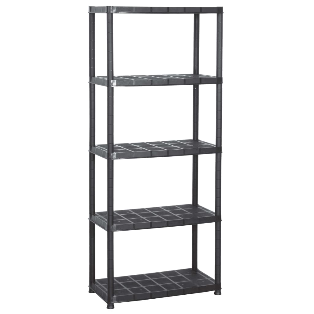 Opbergrek 5-Laags Kunststof Zwart 71 x 38 x 170 cm