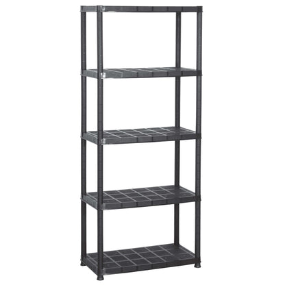 Opbergrek 5-Laags Kunststof Zwart 71 x 38 x 170 cm