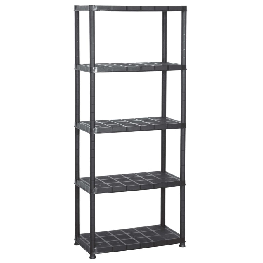 Opbergrek 5-Laags Kunststof Zwart 71 x 38 x 170 cm