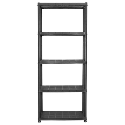 Opbergrek 5-Laags Kunststof Zwart 71 x 38 x 170 cm