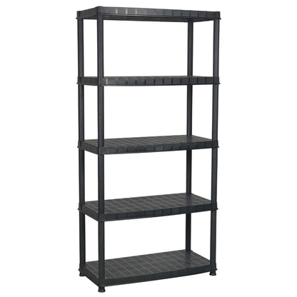 Opbergrek 5-Laags 9,5X45,7X85 Cm Kunststof Zwart 91.5 x 45.7 x 185 cm