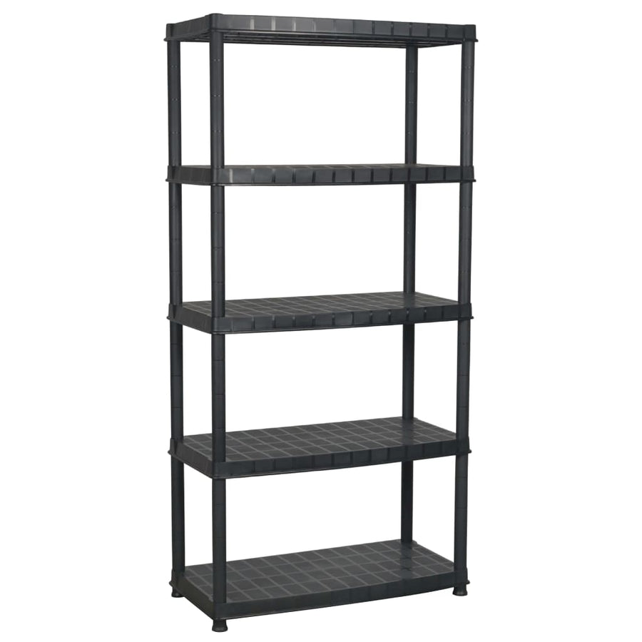 Opbergrek 5-Laags 9,5X45,7X85 Cm Kunststof Zwart 91.5 x 45.7 x 185 cm