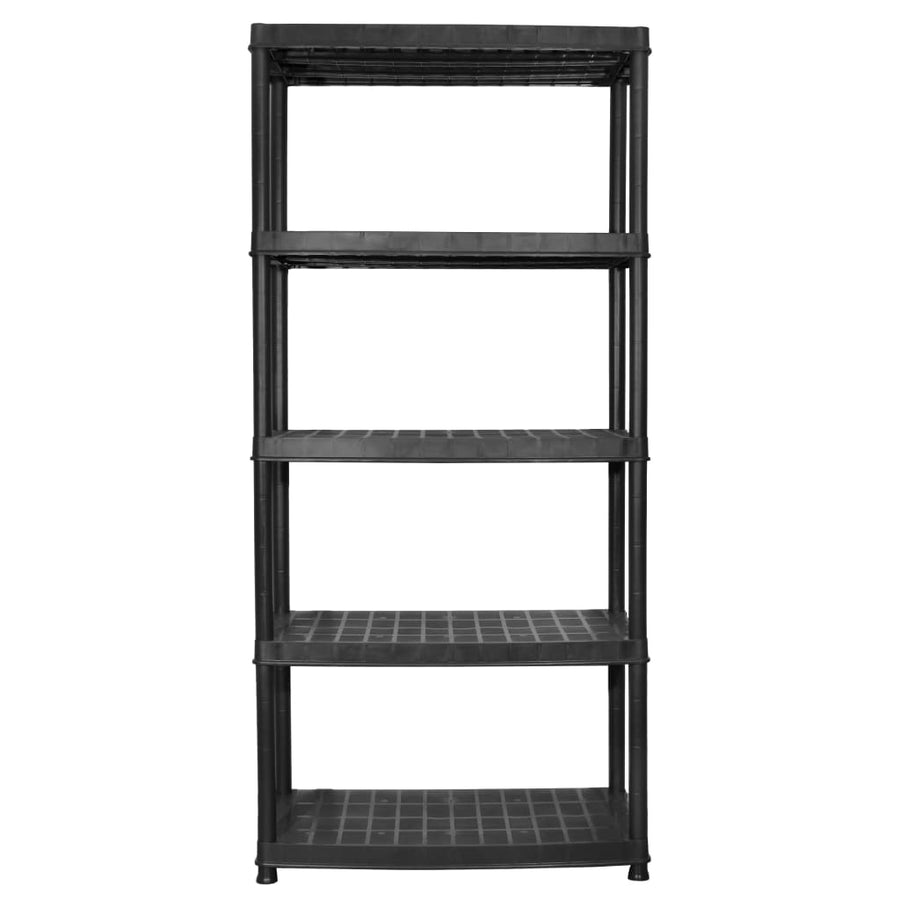 Opbergrek 5-Laags 9,5X45,7X85 Cm Kunststof Zwart 91.5 x 45.7 x 185 cm
