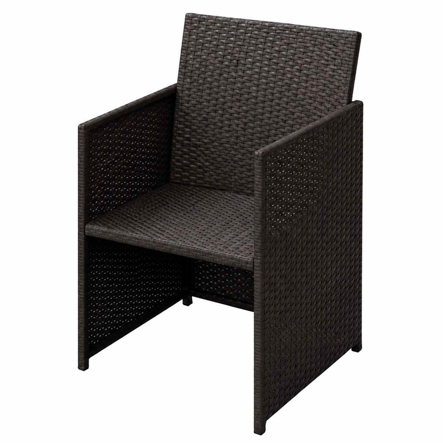 Tuinstoelen 3 st Bruin Poly riet