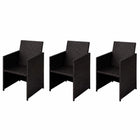 Tuinstoelen set van 3 bruin poly riet