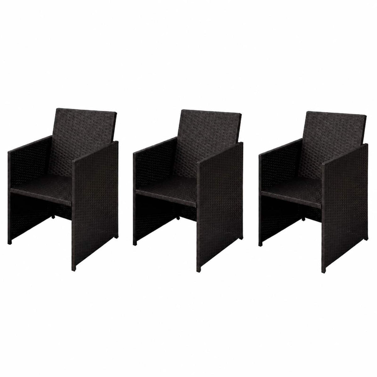 Tuinstoelen 3 st Bruin Poly riet