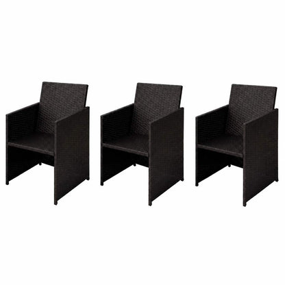 Tuinstoelen 3 st Bruin Poly riet