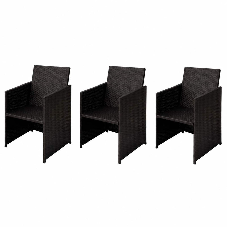 Tuinstoelen 3 st Bruin Poly riet