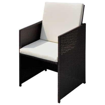 Tuinstoelen 3 pcs Bruin 56 x 52 x 87 cm Poly riet