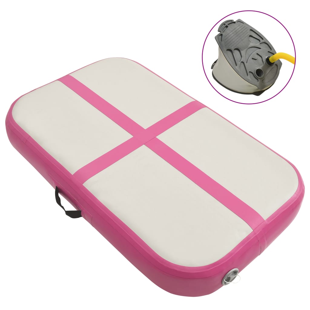 Gymnastiekmat Met Pomp Opblaasbaar Pvc 60 x 100 x 10 cm Roze