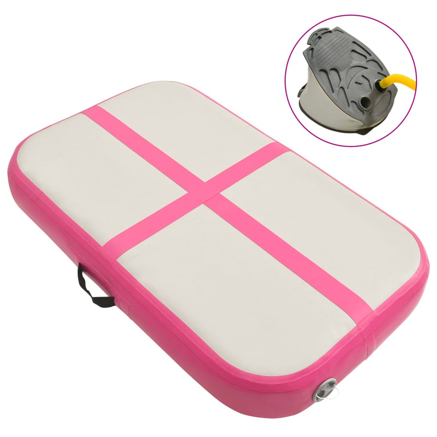 Gymnastiekmat Met Pomp Opblaasbaar Pvc 60 x 100 x 10 cm Roze