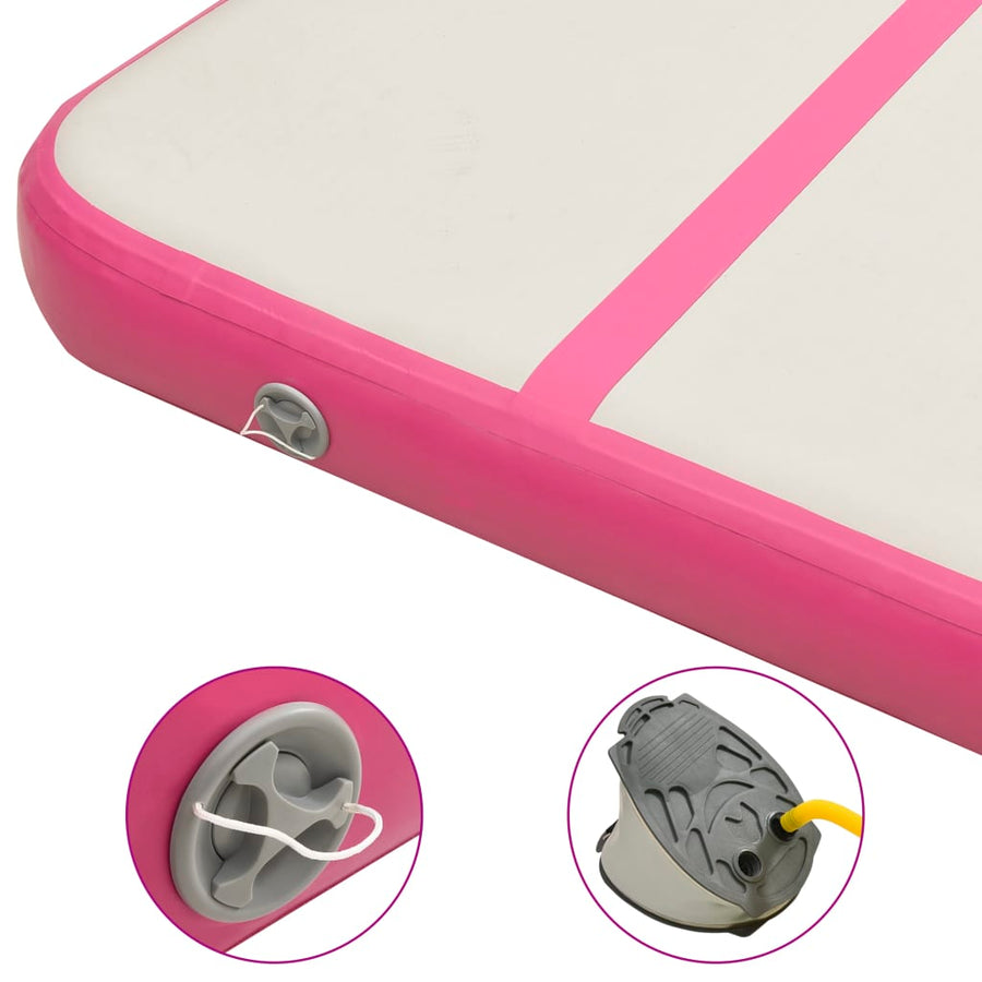 Gymnastiekmat Met Pomp Opblaasbaar Pvc 300 x 100 x 15 cm Roze
