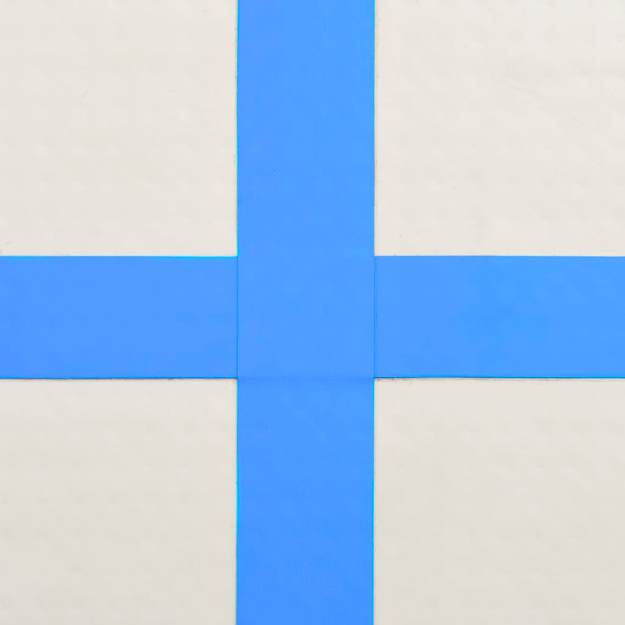 Gymnastiekmat Met Pomp Opblaasbaar Pvc 400 x 100 x 15 cm Blauw