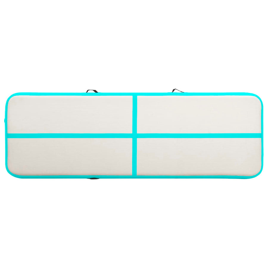 Gymnastiekmat Met Pomp Opblaasbaar Pvc 400 x 100 x 15 cm Groen
