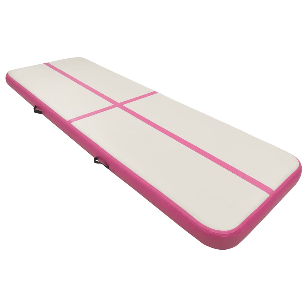 Gymnastiekmat Met Pomp Opblaasbaar Pvc 500 x 100 x 15 cm Roze
