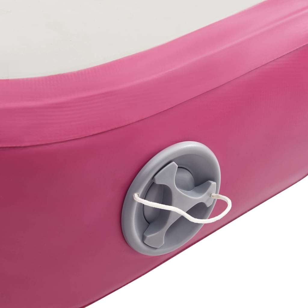 Gymnastiekmat Met Pomp Opblaasbaar Pvc 500 x 100 x 15 cm Roze