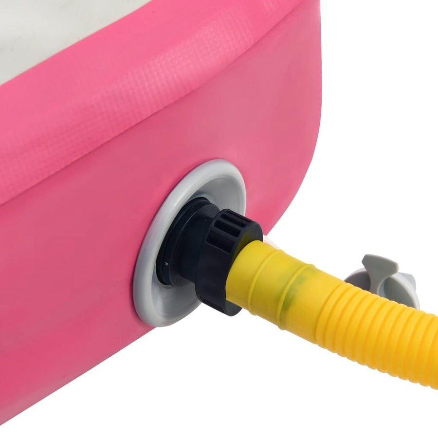 Gymnastiekmat Met Pomp Opblaasbaar Pvc 500 x 100 x 15 cm Roze