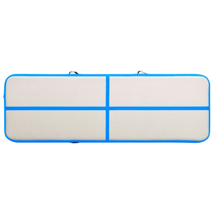 Gymnastiekmat Met Pomp Opblaasbaar Pvc 500 x 100 x 15 cm Blauw