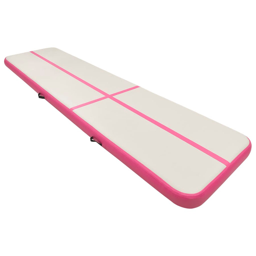 Gymnastiekmat Met Pomp Opblaasbaar Pvc 600 x 100 x 15 cm Roze