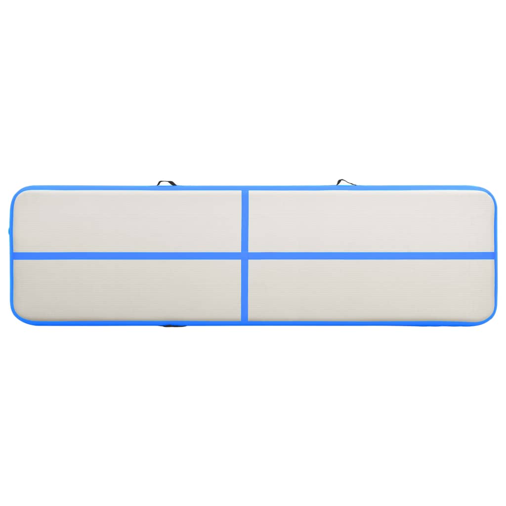 Gymnastiekmat Met Pomp Opblaasbaar Pvc 600 x 100 x 15 cm Blauw