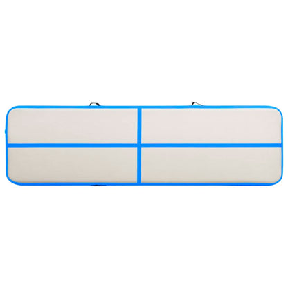 Gymnastiekmat Met Pomp Opblaasbaar Pvc 600 x 100 x 15 cm Blauw
