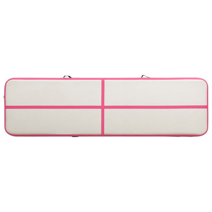 Gymnastiekmat Met Pomp Opblaasbaar Pvc 700 x 100 x 15 cm Roze