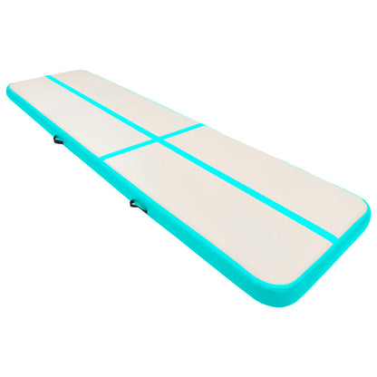 Gymnastiekmat Met Pomp Opblaasbaar Pvc 700 x 100 x 15 cm Groen
