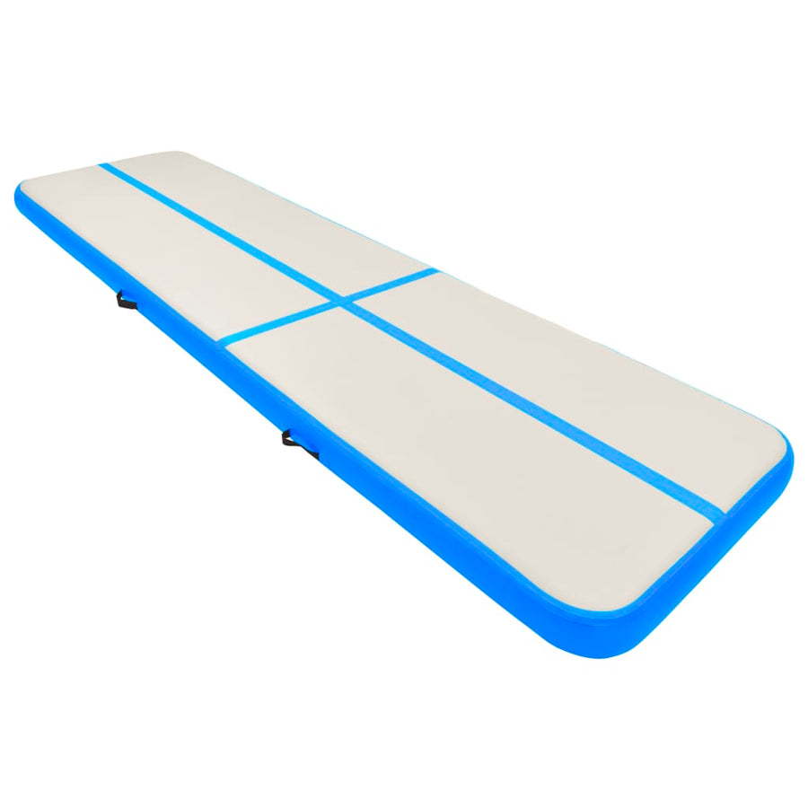 Gymnastiekmat Met Pomp Opblaasbaar Pvc 800 x 100 x 15 cm Blauw