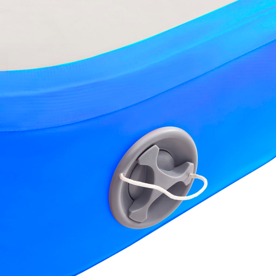 Gymnastiekmat Met Pomp Opblaasbaar Pvc 800 x 100 x 15 cm Blauw