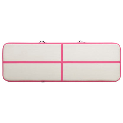 Gymnastiekmat Met Pomp Opblaasbaar Pvc 300 x 100 x 20 cm Roze