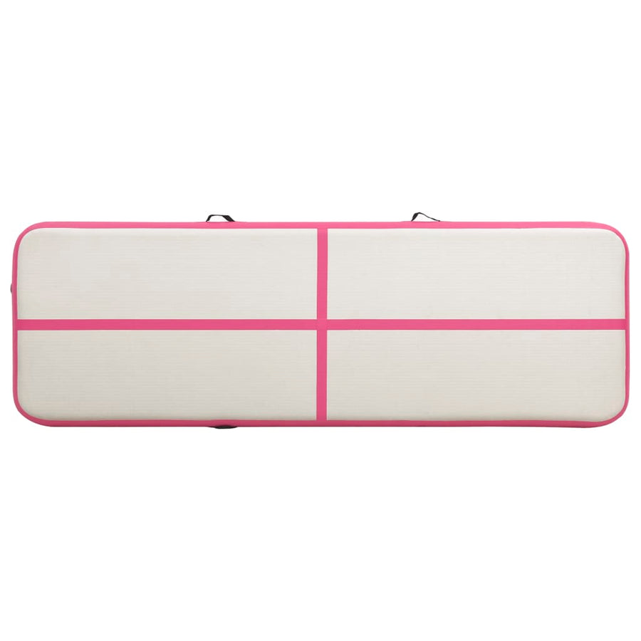 Gymnastiekmat Met Pomp Opblaasbaar Pvc 300 x 100 x 20 cm Roze