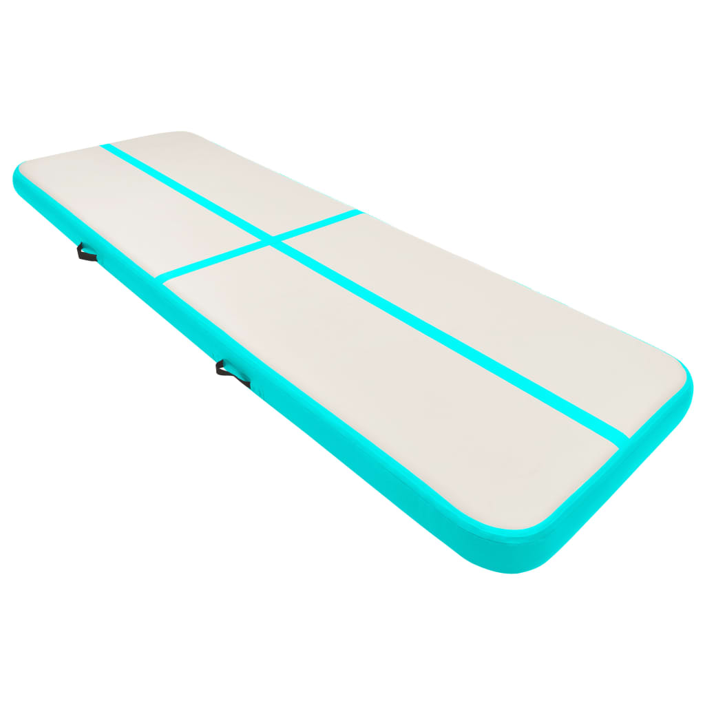 Gymnastiekmat Met Pomp Opblaasbaar Pvc 300 x 100 x 20 cm Groen