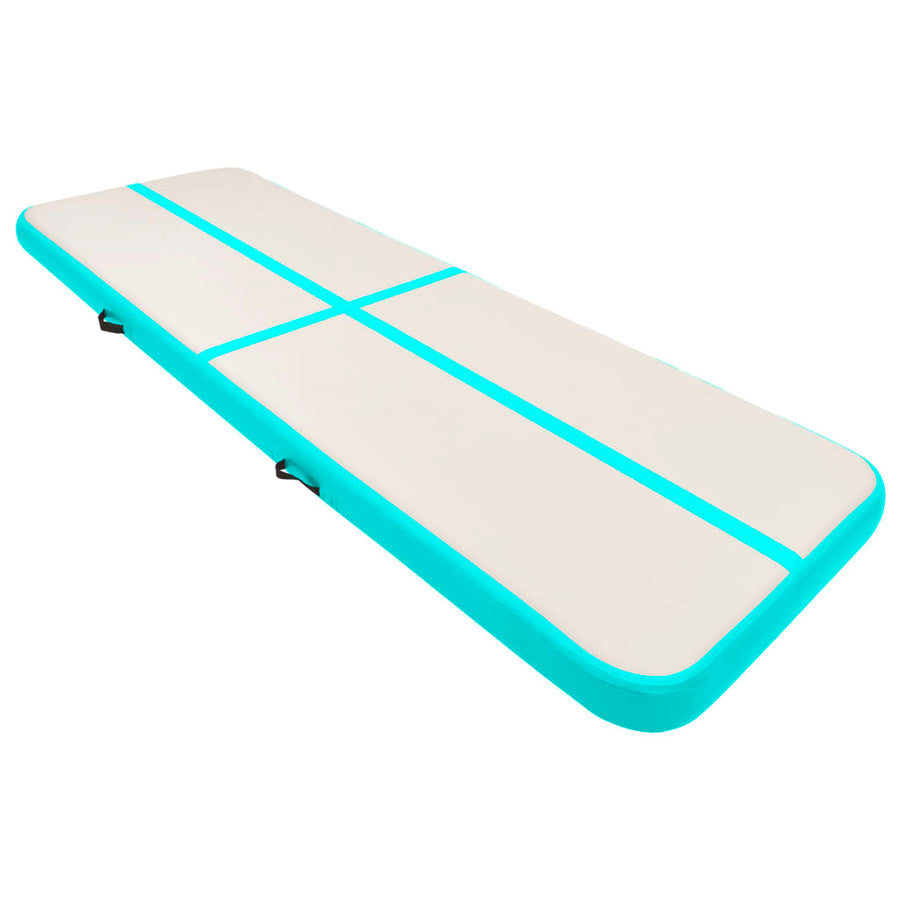 Gymnastiekmat Met Pomp Opblaasbaar Pvc 300 x 100 x 20 cm Groen