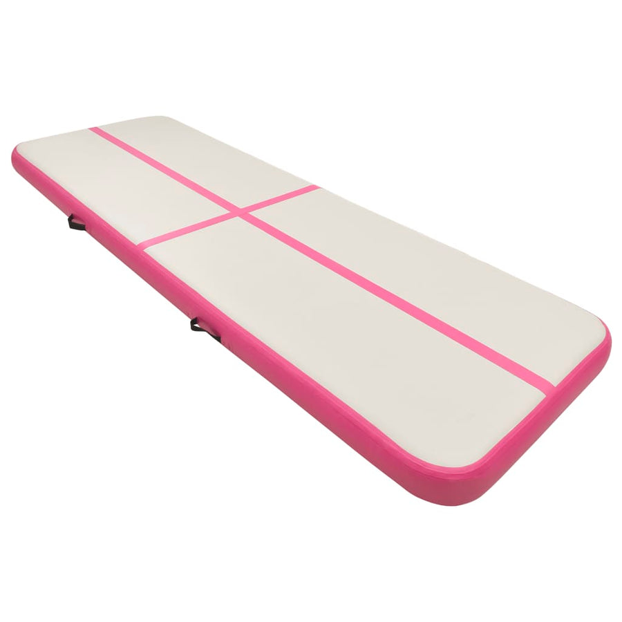 Gymnastiekmat Met Pomp Opblaasbaar Pvc 400 x 100 x 20 cm Roze