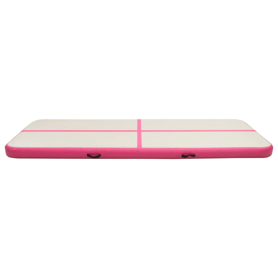Gymnastiekmat Met Pomp Opblaasbaar Pvc 400 x 100 x 20 cm Roze