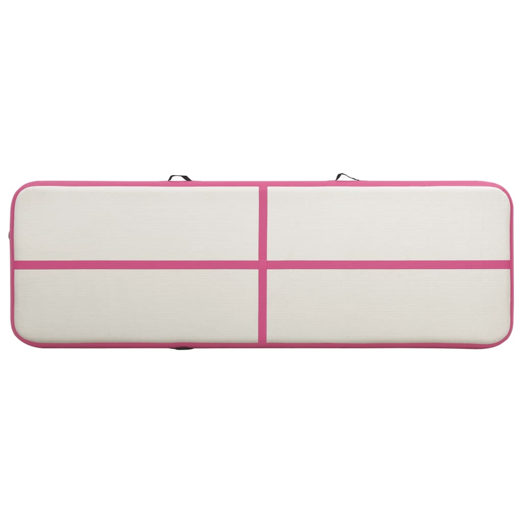 Gymnastiekmat Met Pomp Opblaasbaar Pvc 400 x 100 x 20 cm Roze