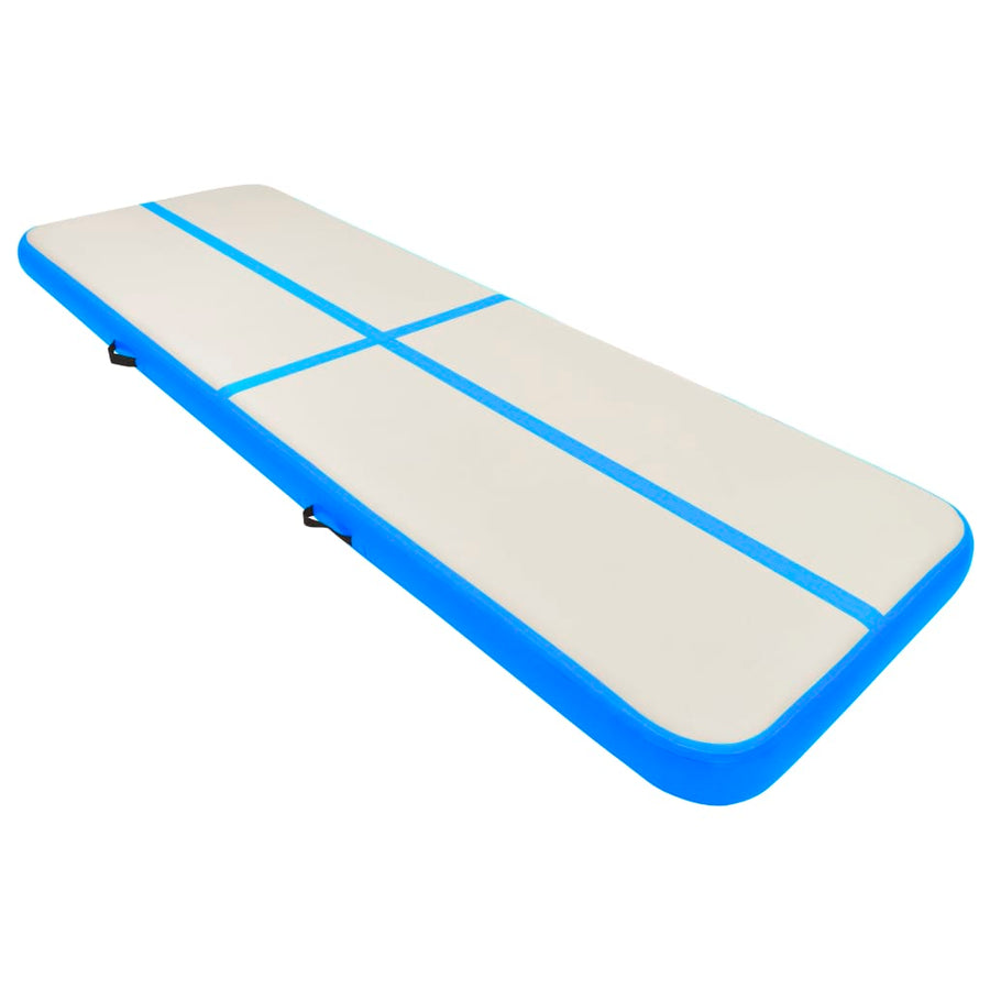 Gymnastiekmat Met Pomp Opblaasbaar Pvc 400 x 100 x 20 cm Blauw