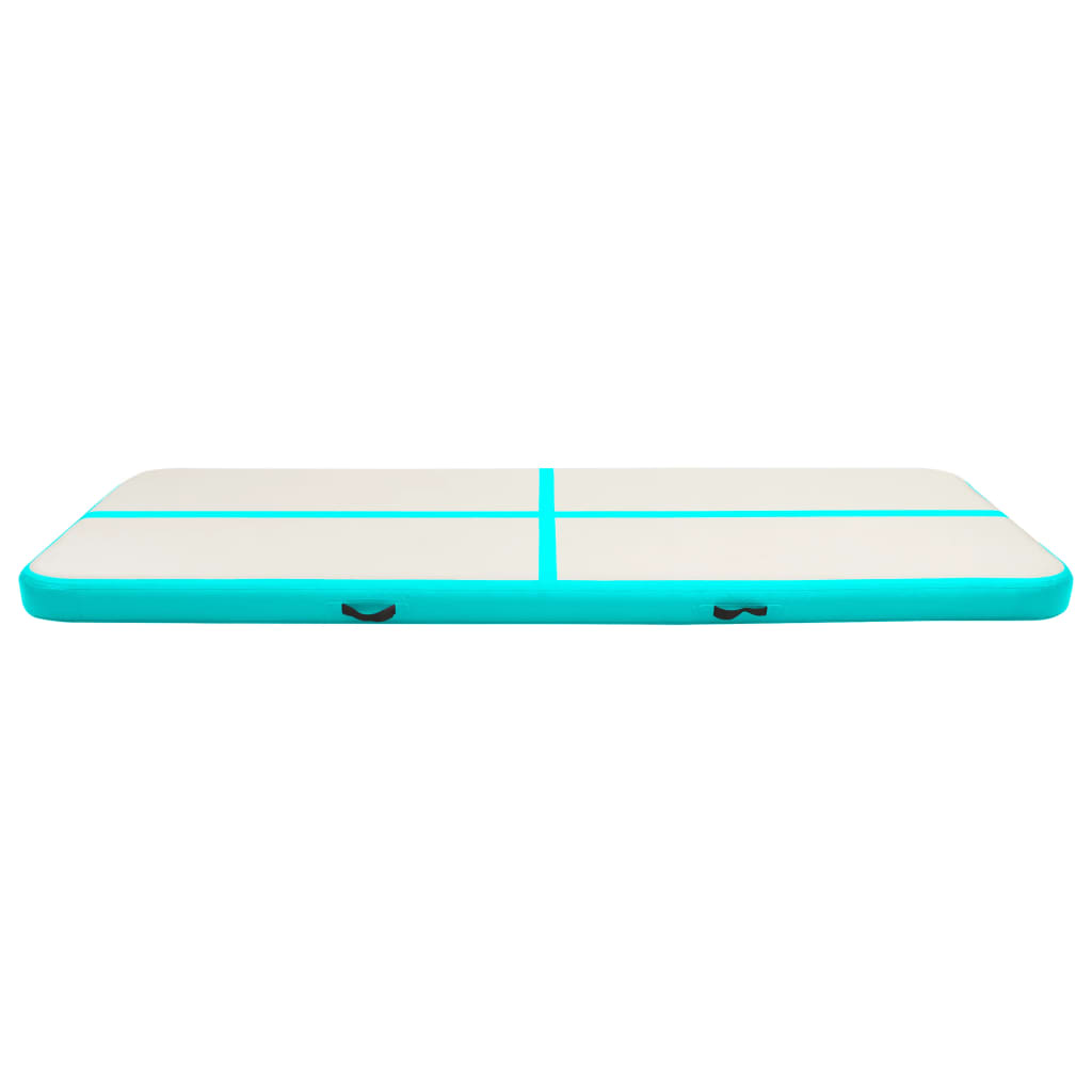 Gymnastiekmat Met Pomp Opblaasbaar Pvc 400 x 100 x 20 cm Groen