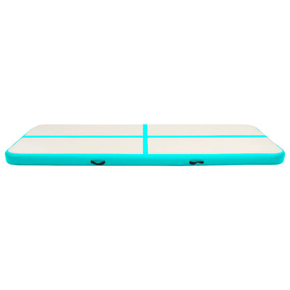 Gymnastiekmat Met Pomp Opblaasbaar Pvc 400 x 100 x 20 cm Groen